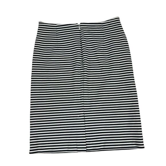 Garnet Hill striped skirt size 2 Black Cream - Picture 2 of 6